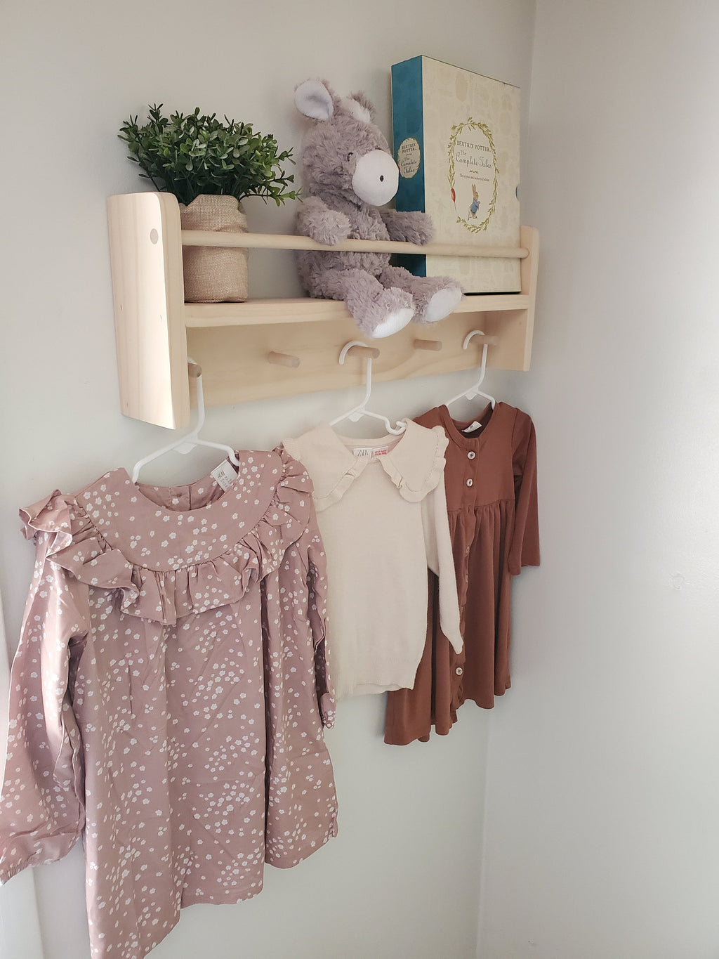 Shipping Included, Natural Pine Combination Shelf (Custom Sizing Available), Nursery Combination Shelf, Playroom Shelf, Entryway Shelf