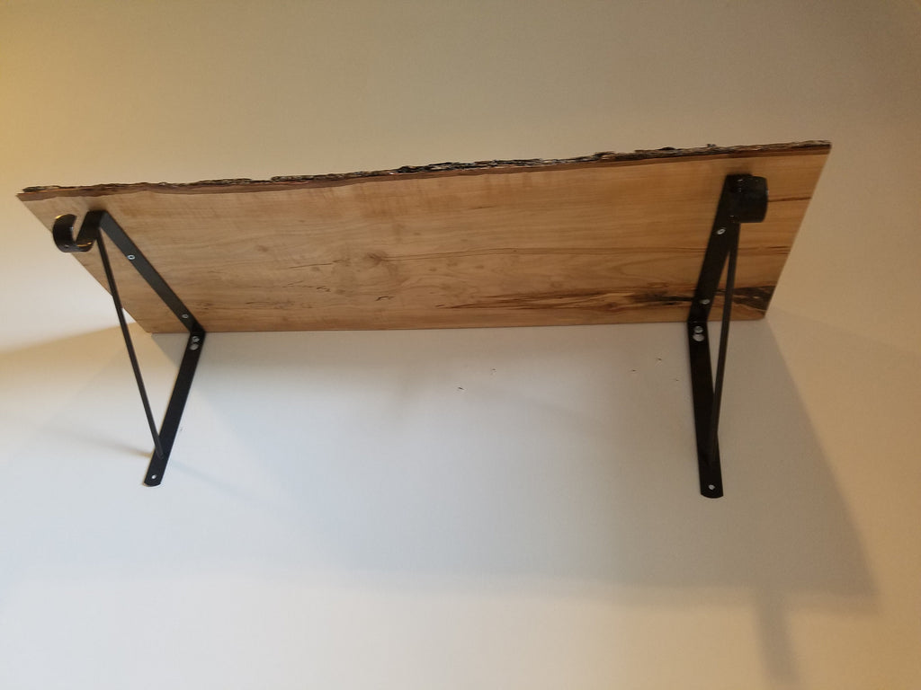 Shipping Included, Hard Maple, Small Space, Live Edge Shelf, Kitchen, Cabin