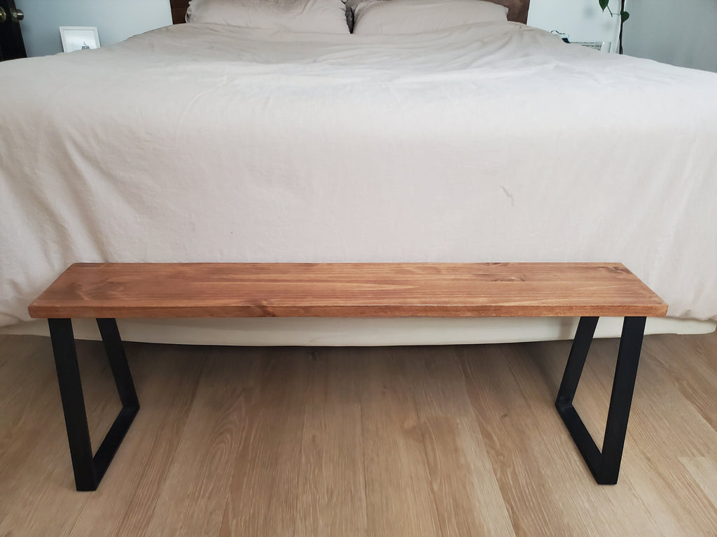 Shipping Included, Bench, Rustic Bench, Farmhouse Bench, Entryway Bench, Modern, Small Table, Butcher Block Style, Industrial Bench