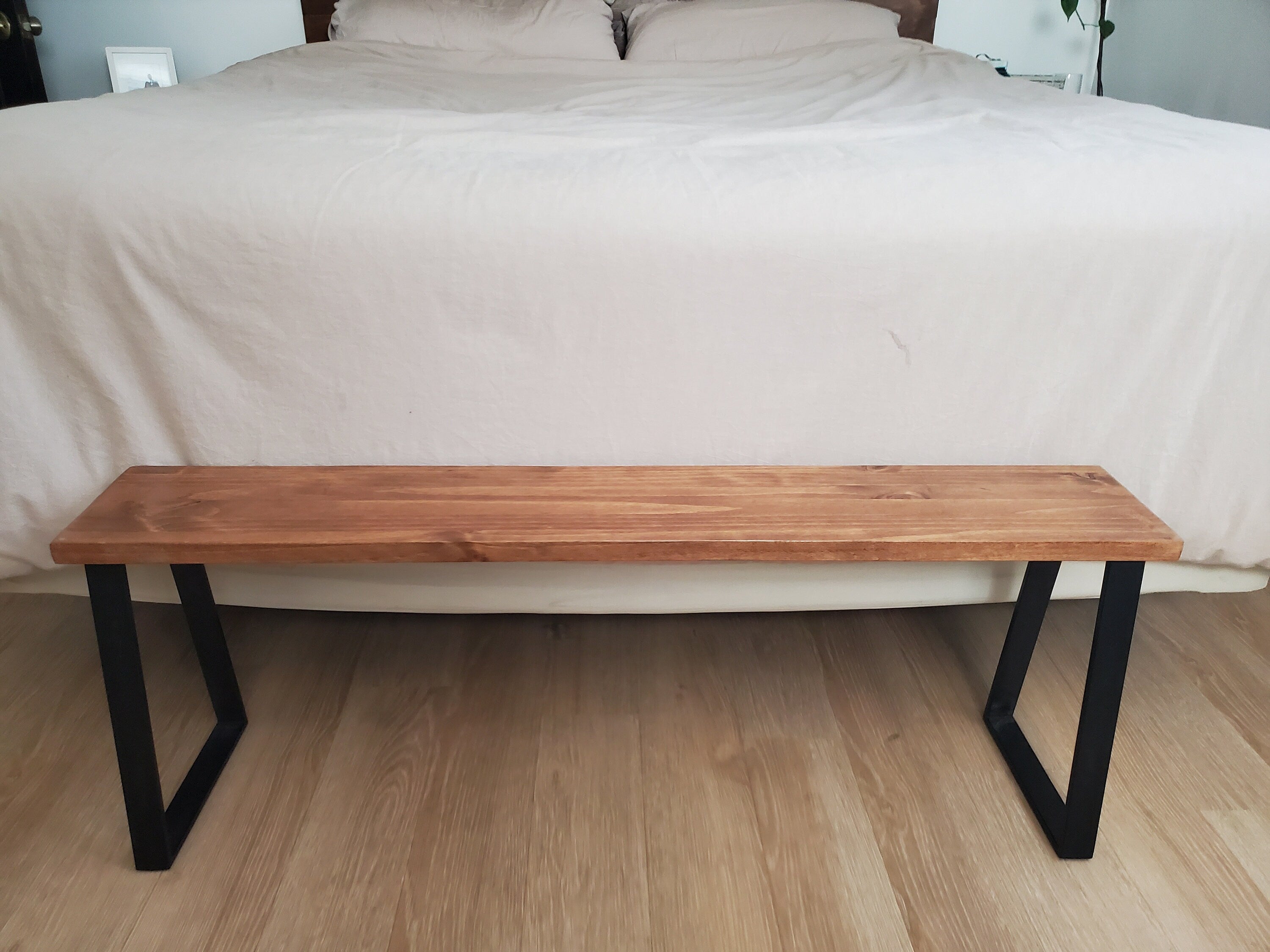Shipping Included, Bench, Rustic Bench, Farmhouse Bench, Entryway Bench, Modern, Small Table, Butcher Block Style, Industrial Bench