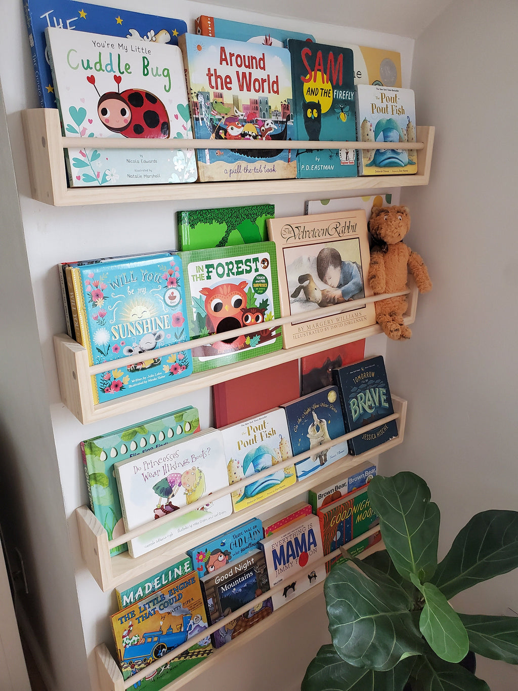 Shipping Included, Nursery Bookshelf, "Waterfall" Corner Joint, Nursery Decor, Natural Pine (Classic Design) Custom Sizing Available, Modern, Joinery