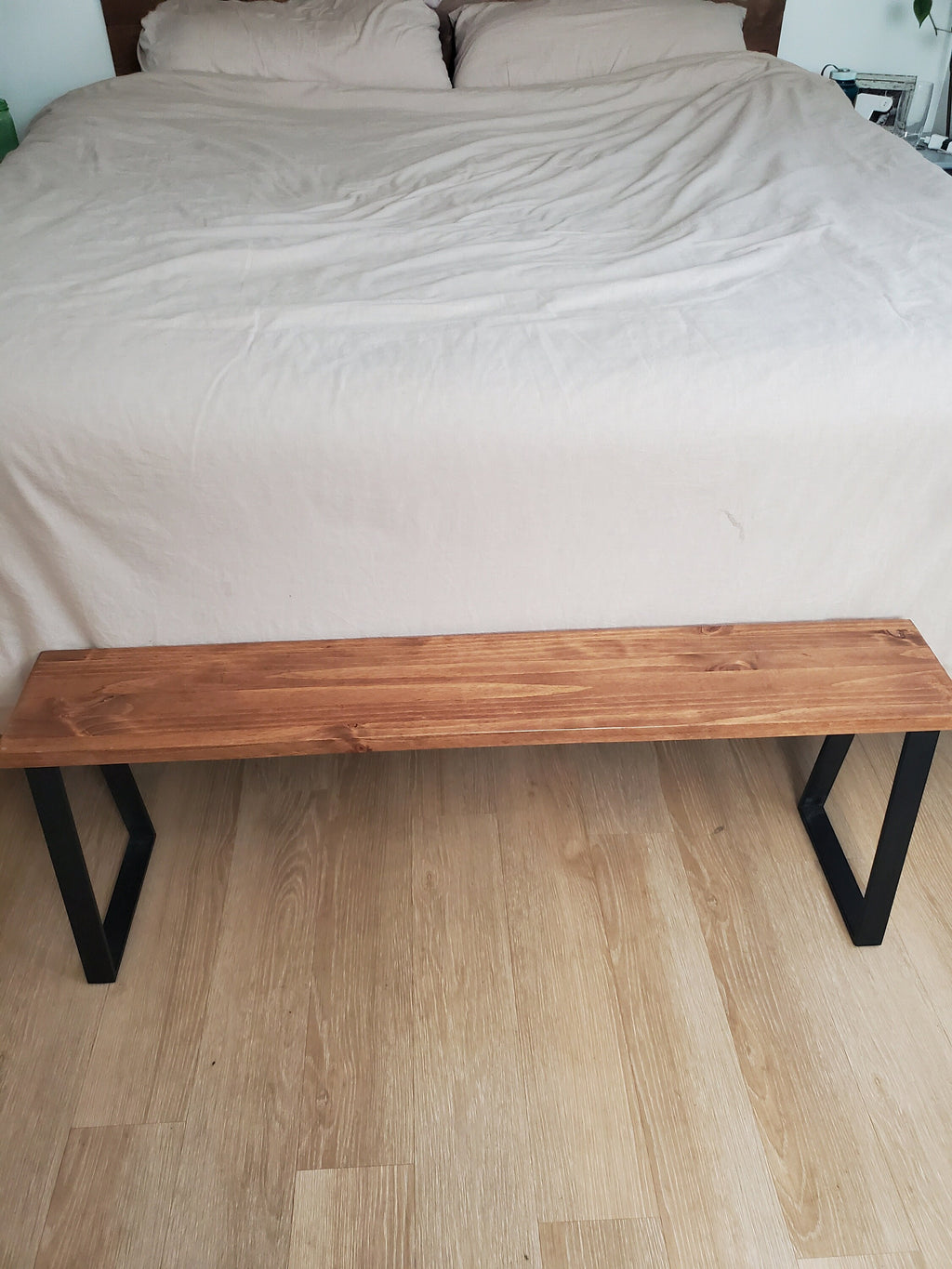 Shipping Included, Bench, Rustic Bench, Farmhouse Bench, Entryway Bench, Modern, Small Table, Butcher Block Style, Industrial Bench