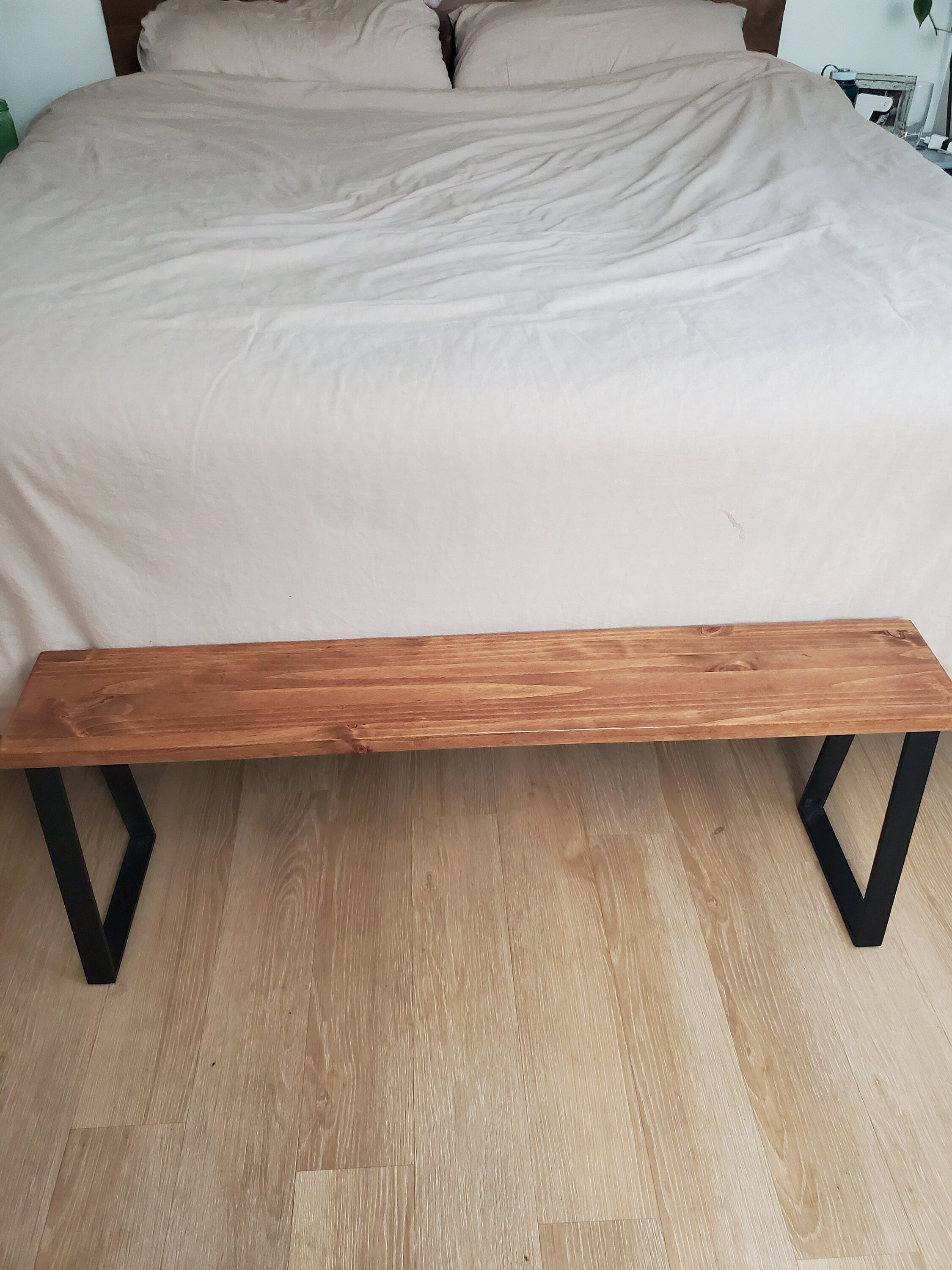 Shipping Included, Bench, Rustic Bench, Farmhouse Bench, Entryway Bench, Modern, Small Table, Butcher Block Style, Industrial Bench