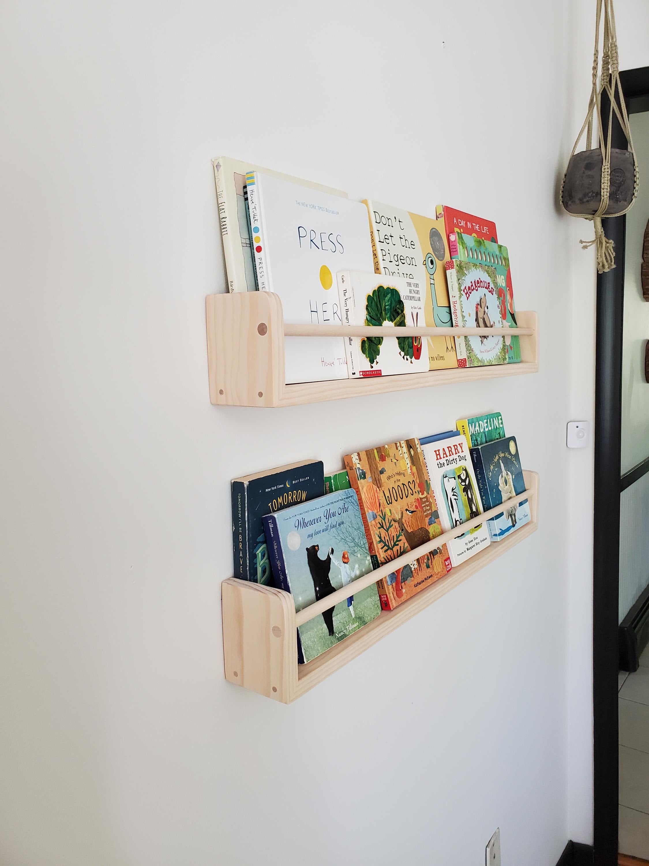 Shipping Included, 12"-48" Natural Pine Bookshelf, Custom Sizing Available, Nursery Decor, Kids Room, Living Room, Picture Shelves, Home Office