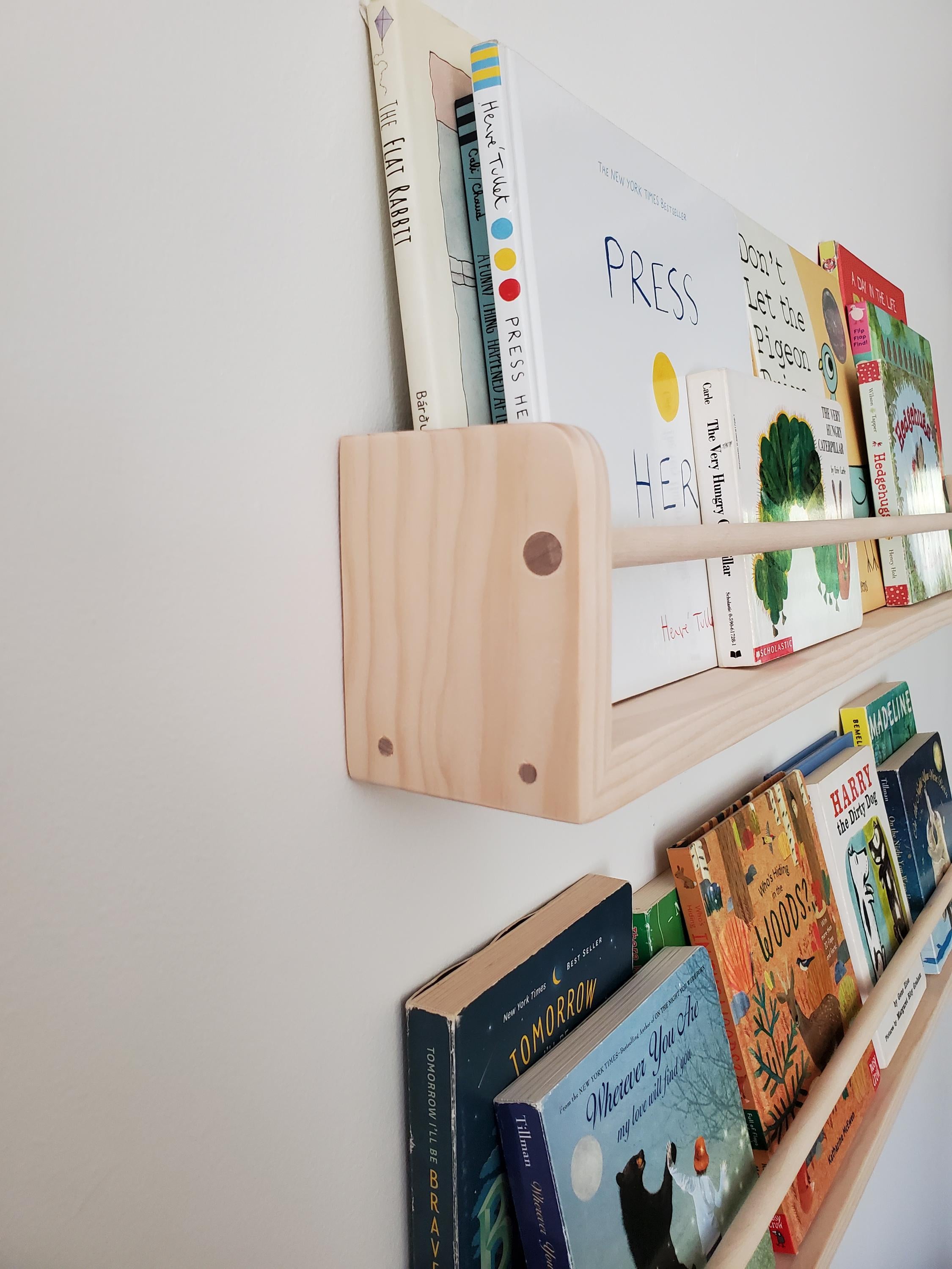 Shipping Included, 12"-48" Natural Pine Bookshelf, Custom Sizing Available, Nursery Decor, Kids Room, Living Room, Picture Shelves, Home Office