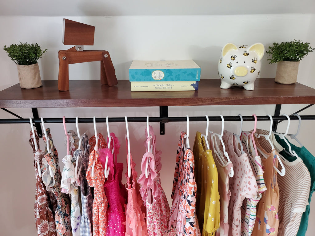 Shipping Included, Nursery Shelf, Walnut Shelf, Closet Alternative, Laundry Shelf, Nursery Shelving, Home Decor, Small Space Shelf, Nursery Bookshelf