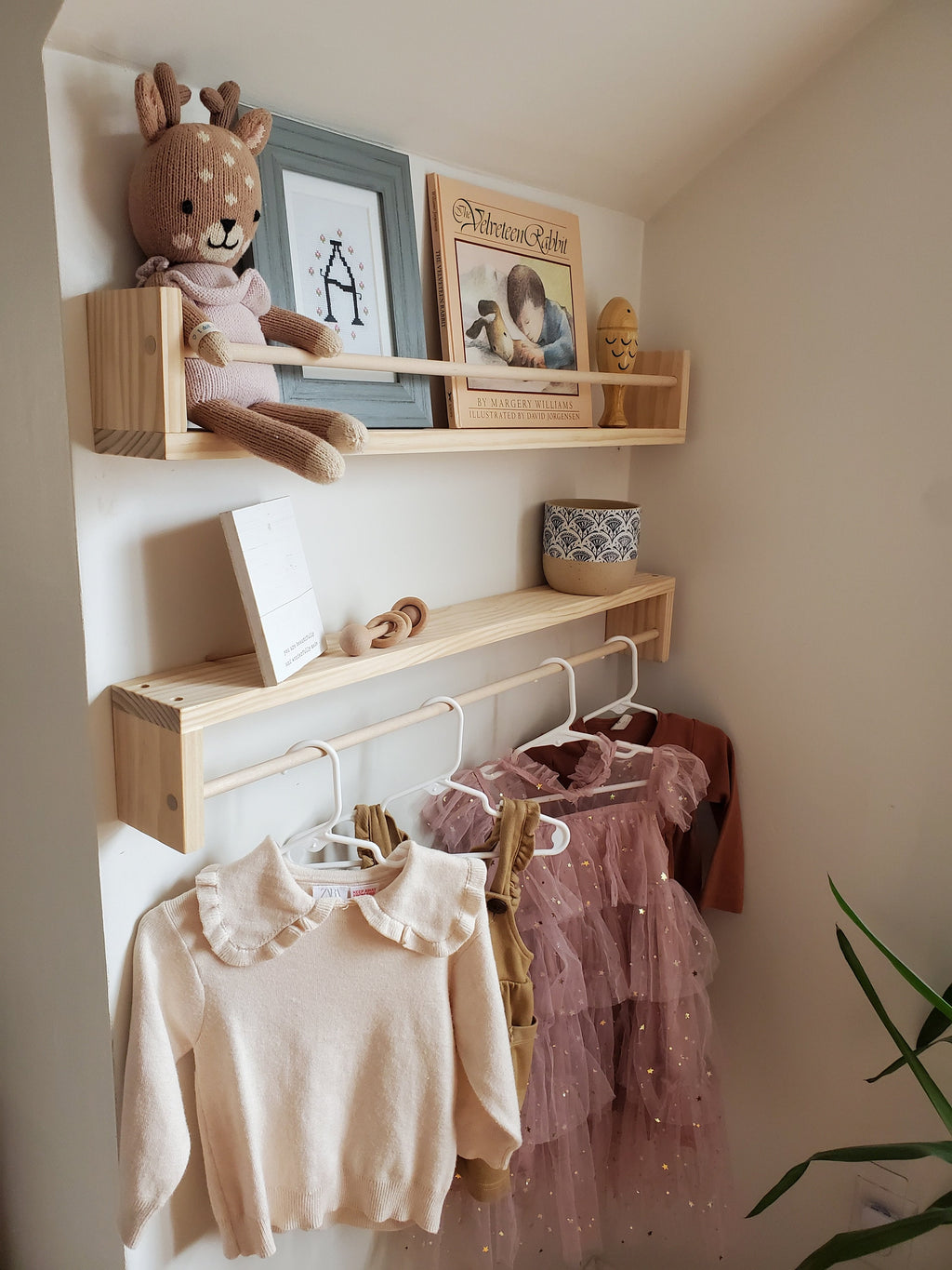 Shipping Included, Natural Pine Nursery Bookshelf, Furniture Grade Wood, "Flip-able" Floating Shelf, Small Space Shelf, Shipping Included, Hardware Included