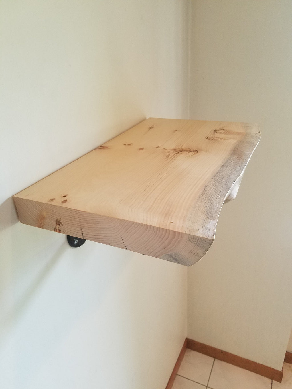 Shipping Included, Small Space Live Edge Pine Shelf