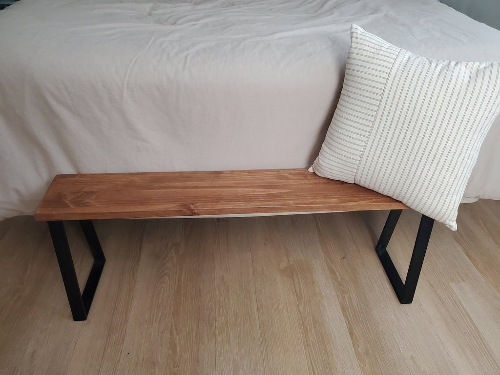 Shipping Included, Bench, Rustic Bench, Farmhouse Bench, Entryway Bench, Modern, Small Table, Butcher Block Style, Industrial Bench