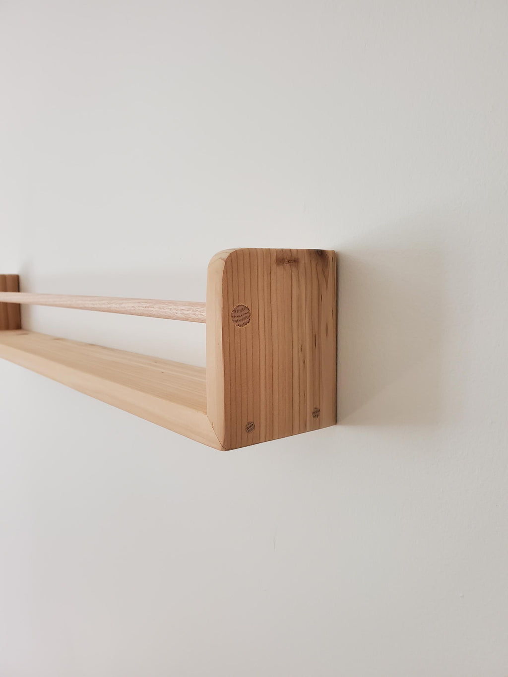 Shipping Included, Cedar Picture Shelf 18"-48", " Waterfall" Bookshelf, Nursery, Montessori, Homeschooling Shelf, Office Organizer, Kitchen, Living Room, Spice Rack