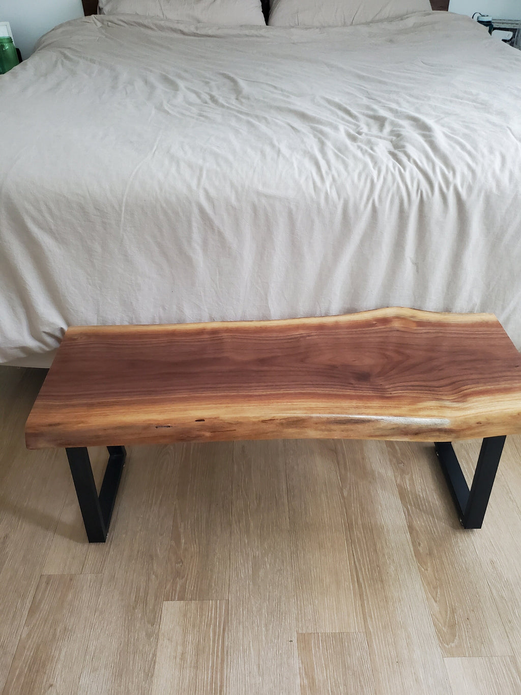 Shipping Included, Walnut Hardwood Table/Bench, Indoor/Outdoor, Patio Seating, Deck Decor, Coffee Table