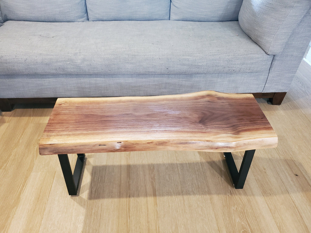 Shipping Included, Walnut Hardwood Table/Bench, Indoor/Outdoor, Patio Seating, Deck Decor, Coffee Table