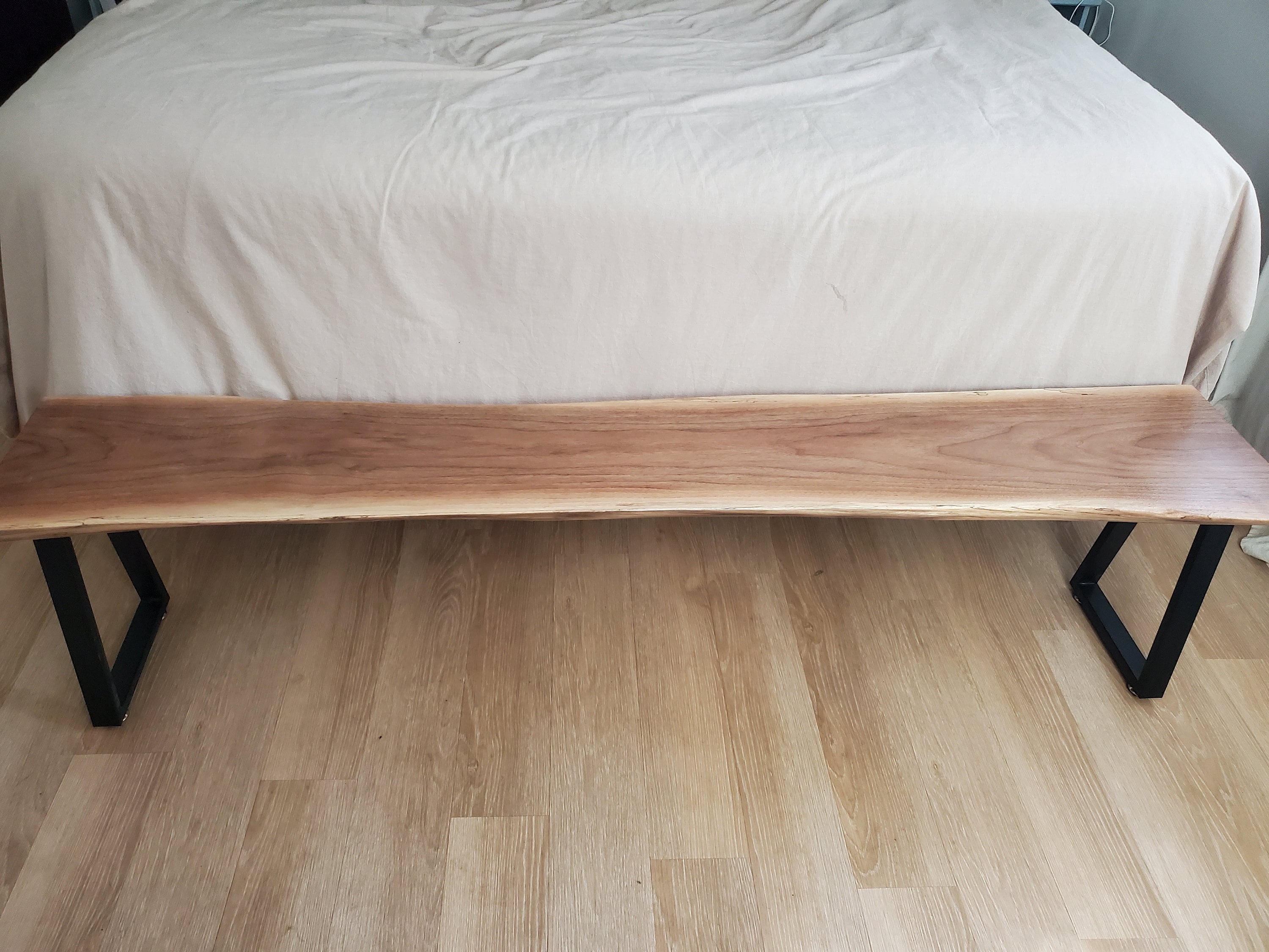 Shipping Included, 6 Foot Live Edge Walnut Bench, Indoor/Outdoor Furniture, Large Slab