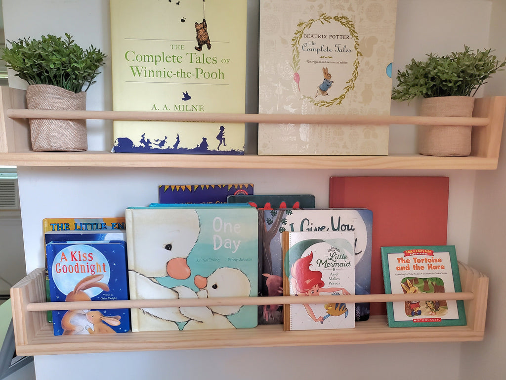 Shipping Included, Natural Pine Nursery Bookshelf, Furniture Grade Wood, "Flip-able" Floating Shelf, Small Space Shelf, Shipping Included, Hardware Included