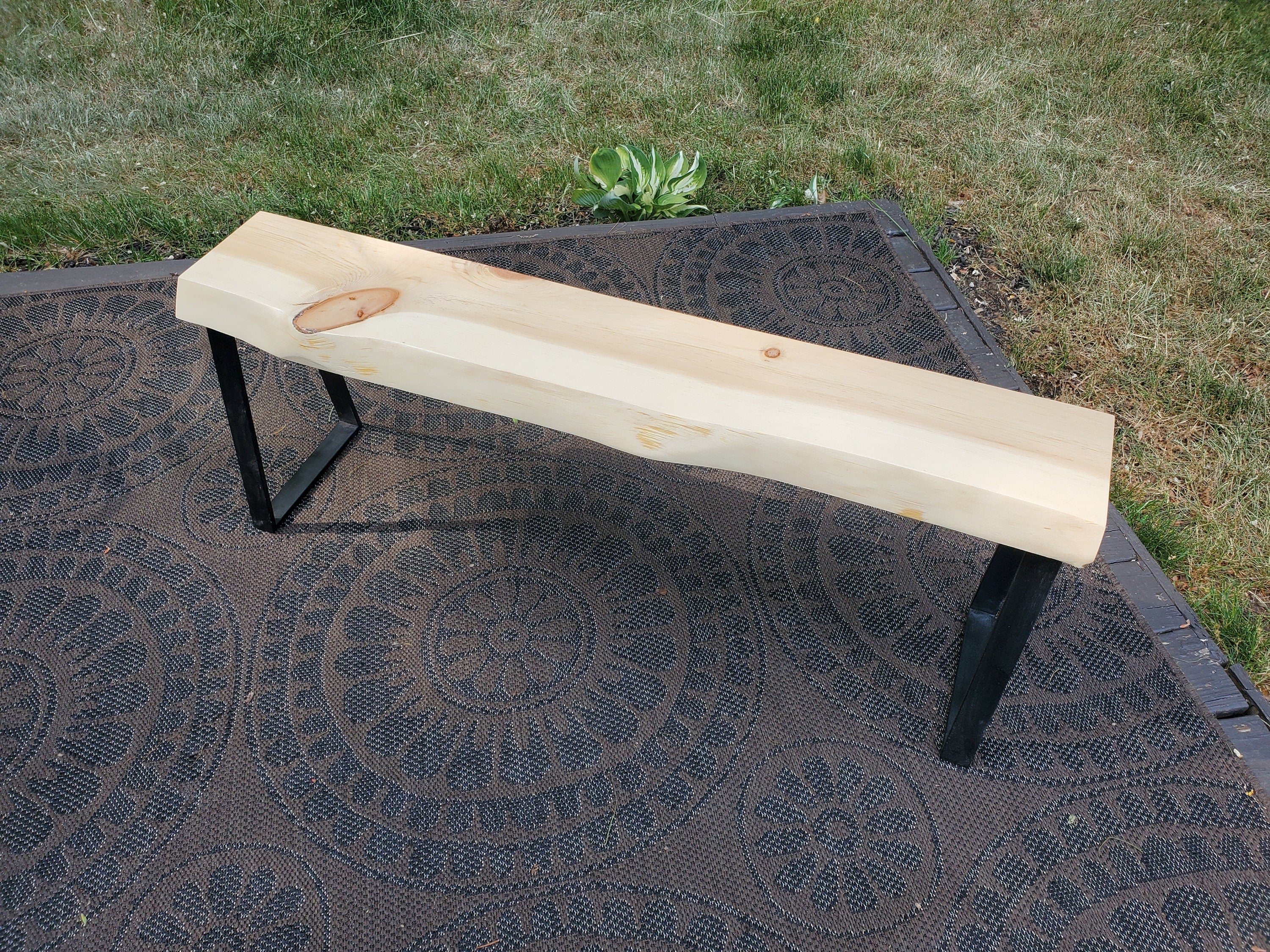 Shipping Included, Live Edge 4 Foot Pine Bench, Indoor/Outdoor Bench, Patio Furniture, Thick Slab