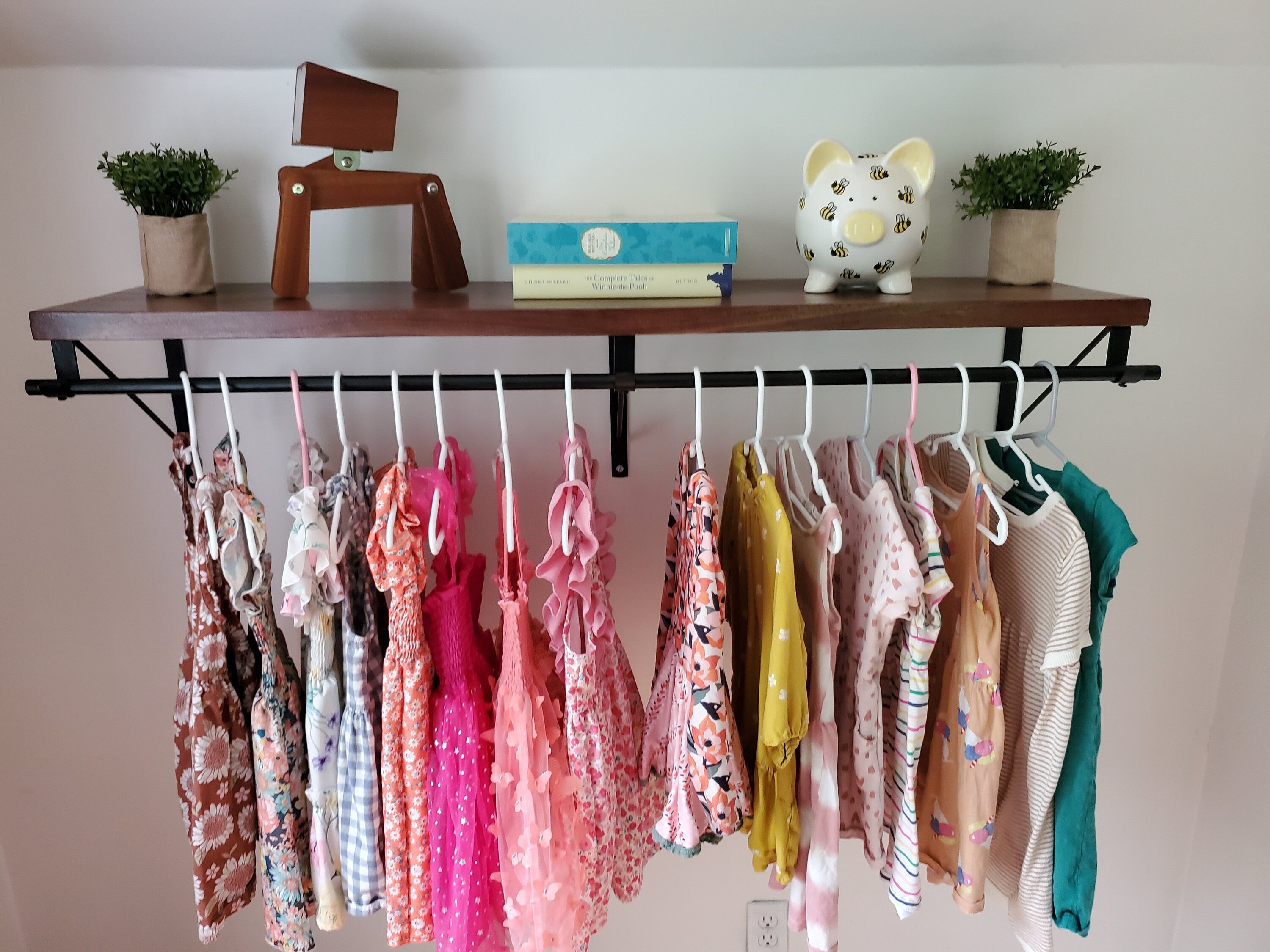 Shipping Included, Nursery Shelf, Walnut Shelf, Closet Alternative, Laundry Shelf, Nursery Shelving, Home Decor, Small Space Shelf, Nursery Bookshelf