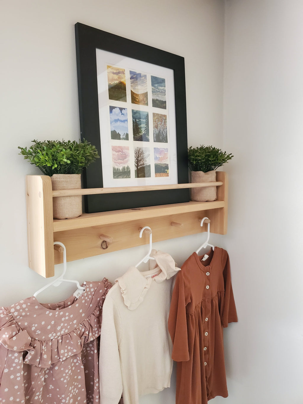 Shipping Included, Natural Cedar Combination Shelf (Custom Sizing Available), Nursery Cedar Combination Shelf, Playroom Shelf, Entryway Shelf, Cedar Decor