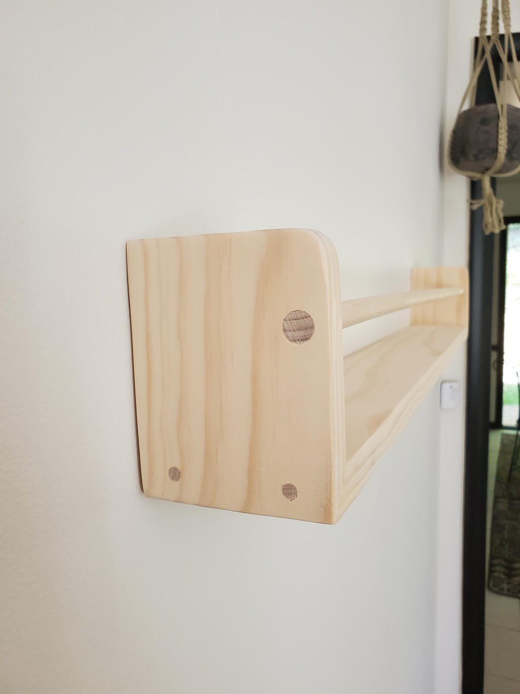 Shipping Included, 18" - 48" Pine Picture Shelf, Floating Bookshelf, Rounded Corners, Spice Rack, Living Room, Playroom, Nursery Bookshelf, Office Space