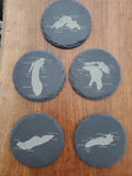 Shipping Included, Great Lakes 5 Pack - Great Lake Coaster W/ Cities- Bumpers Included-Lakes Superior, Michigan, Huron, Erie and Ontario