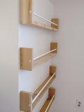 Shipping Included, Nursery Bookshelf Natural Cedar and White Bar (Custom Sizing Available) Small Space Shelf, Joinery
