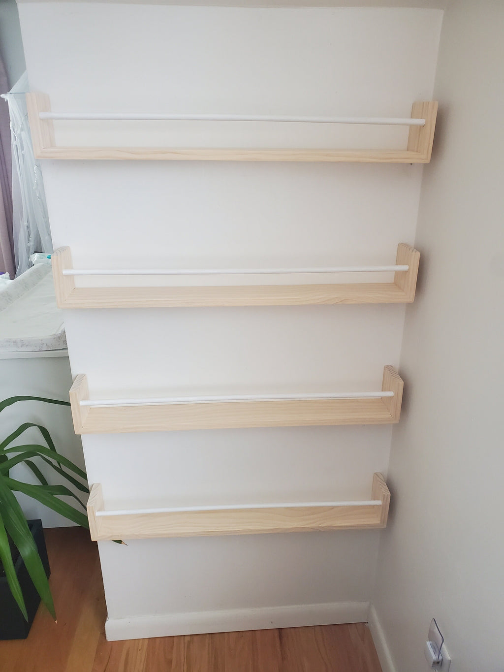 Shipping Included, Natural Pine and Painted Bar, "Waterfall" Corner Joints, Nursery Decor, Custom Sizing Available, Modern, Joinery