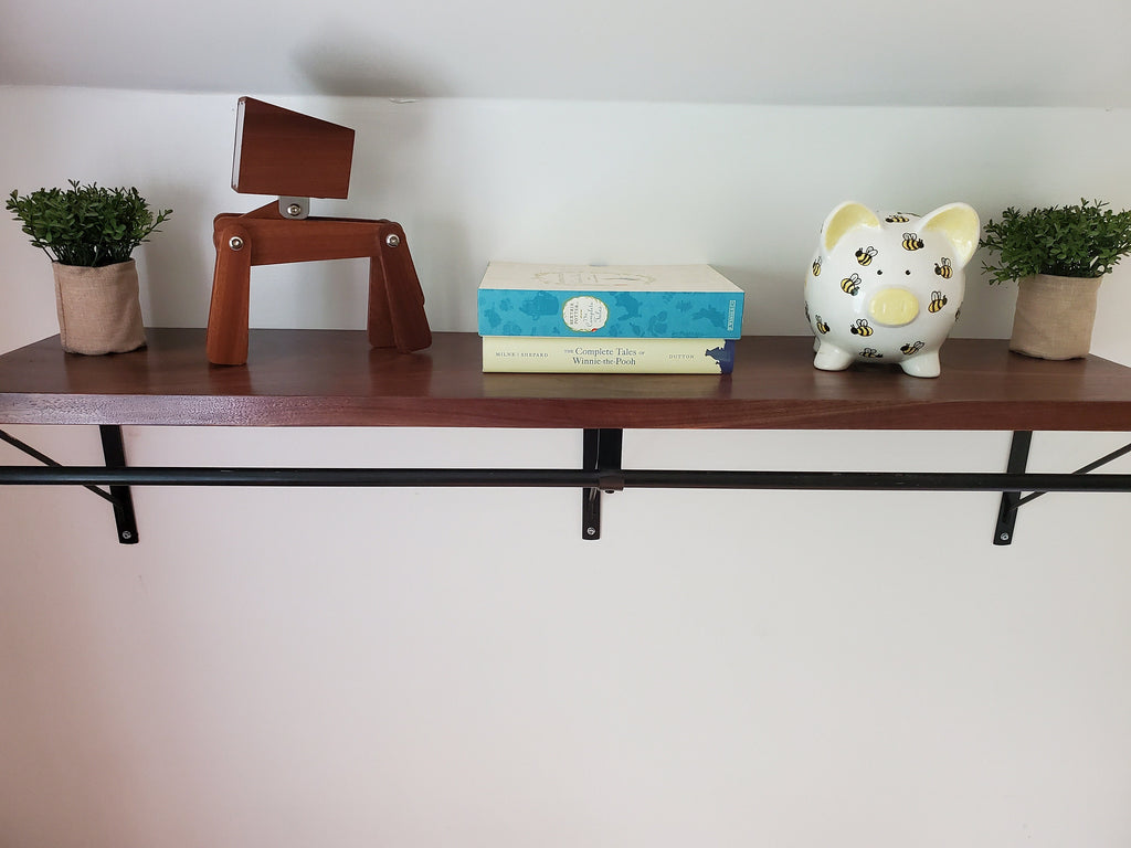 Shipping Included, Nursery Shelf, Walnut Shelf, Closet Alternative, Laundry Shelf, Nursery Shelving, Home Decor, Small Space Shelf, Nursery Bookshelf
