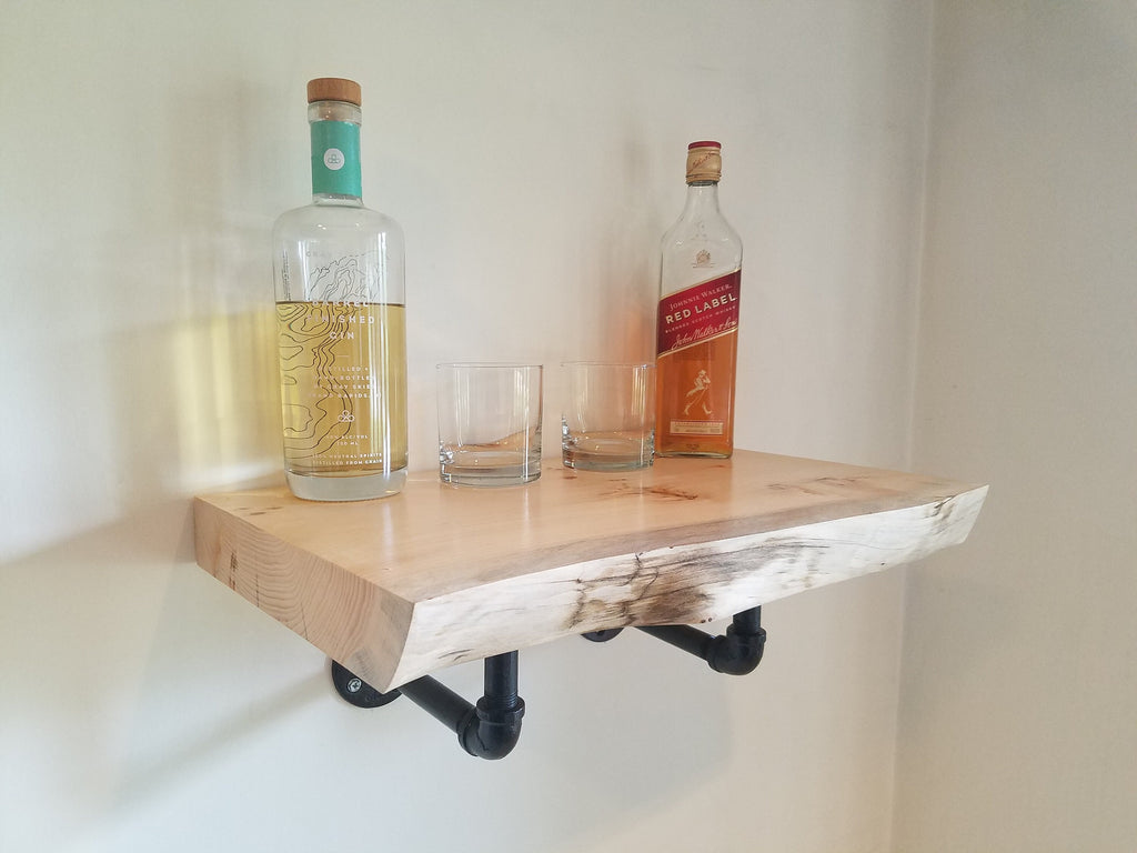 Shipping Included, Small Space Live Edge Pine Shelf