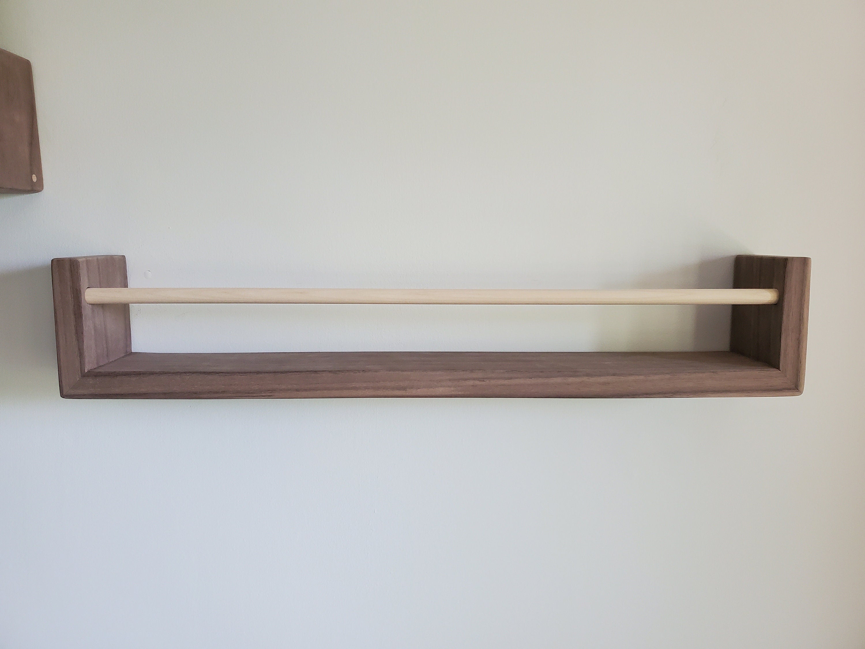 Shipping Included, Natural Walnut Nursery "Waterfall" Bookshelves (Custom Sizing Available), Joinery, Nursery Decor, Small Space Shelf, Montessori Bookshelves, Hardwood Shelf
