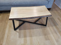 Shipping Included, Live Edge Maple Coffee Table W/Bark, Geometric Table Legs