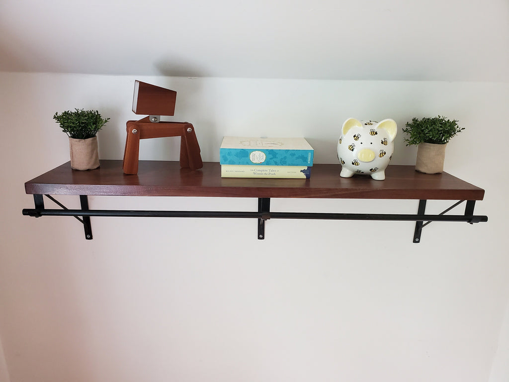 Shipping Included, Nursery Shelf, Walnut Shelf, Closet Alternative, Laundry Shelf, Nursery Shelving, Home Decor, Small Space Shelf, Nursery Bookshelf