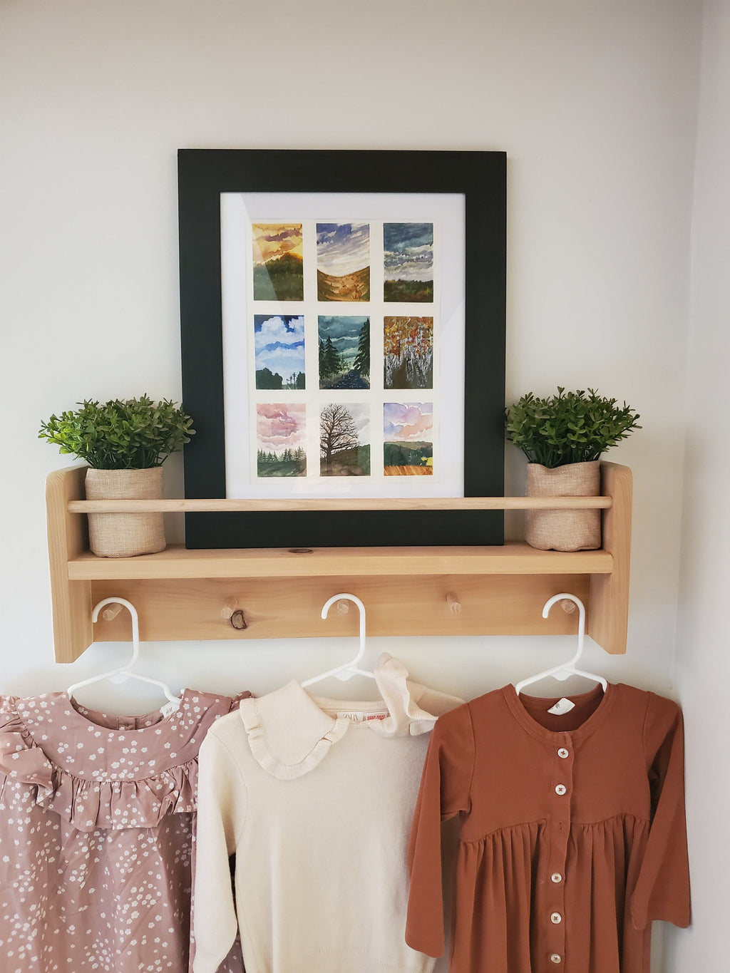 Shipping Included, Natural Cedar Combination Shelf (Custom Sizing Available), Nursery Cedar Combination Shelf, Playroom Shelf, Entryway Shelf, Cedar Decor
