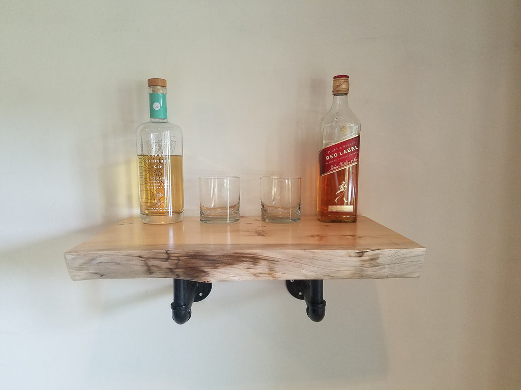 Shipping Included, Small Space Live Edge Pine Shelf