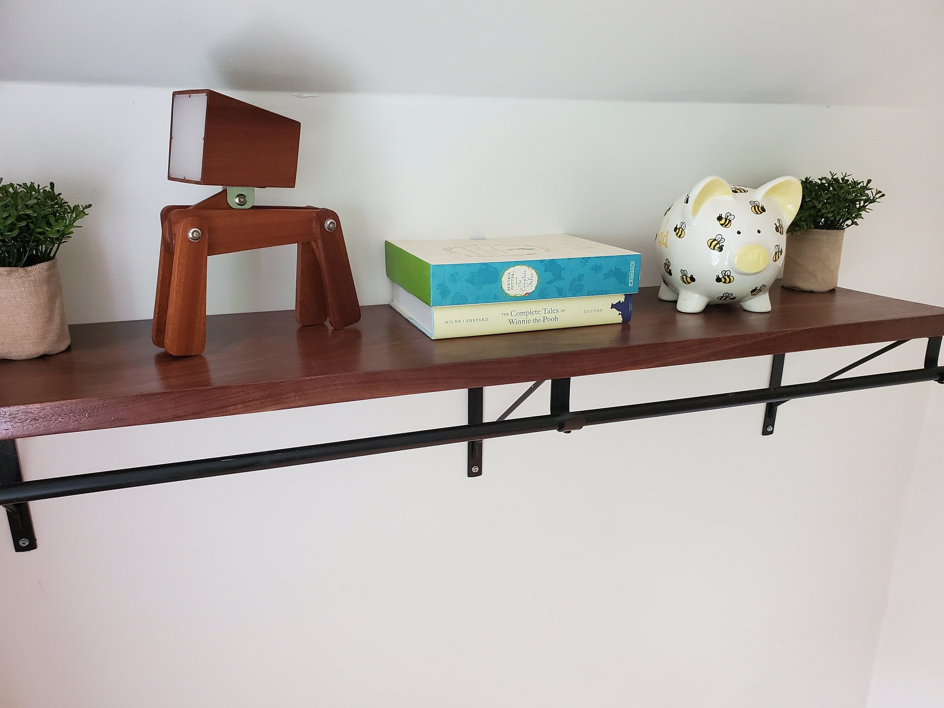 Shipping Included, Nursery Shelf, Walnut Shelf, Closet Alternative, Laundry Shelf, Nursery Shelving, Home Decor, Small Space Shelf, Nursery Bookshelf