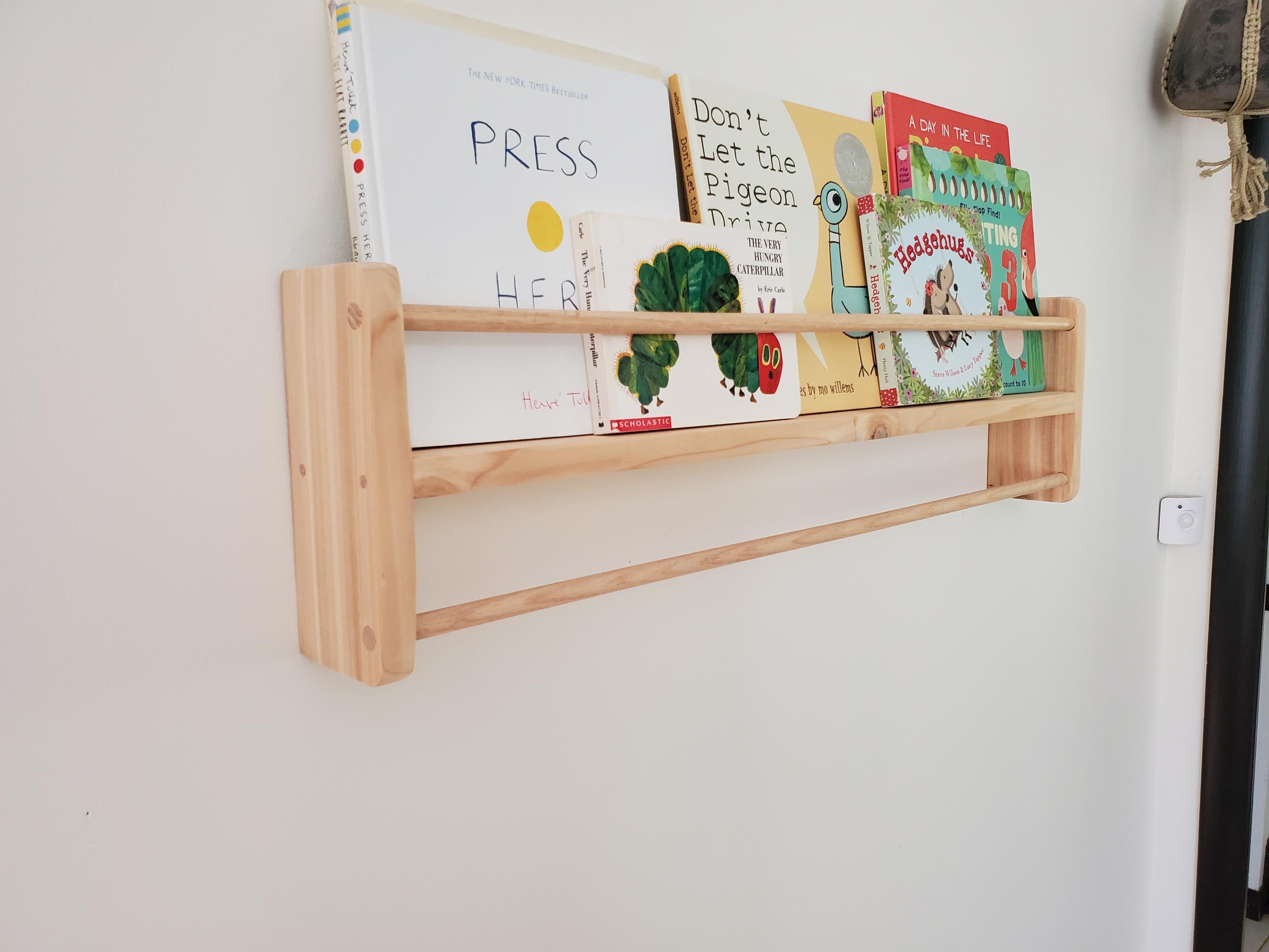 Shipping Included, Natural Cedar Combination Bookshelf, 18"-36", Bookshelf/Picture Shelf With Clothing Rod, Classic Joinery, Home Office, Homeschooling