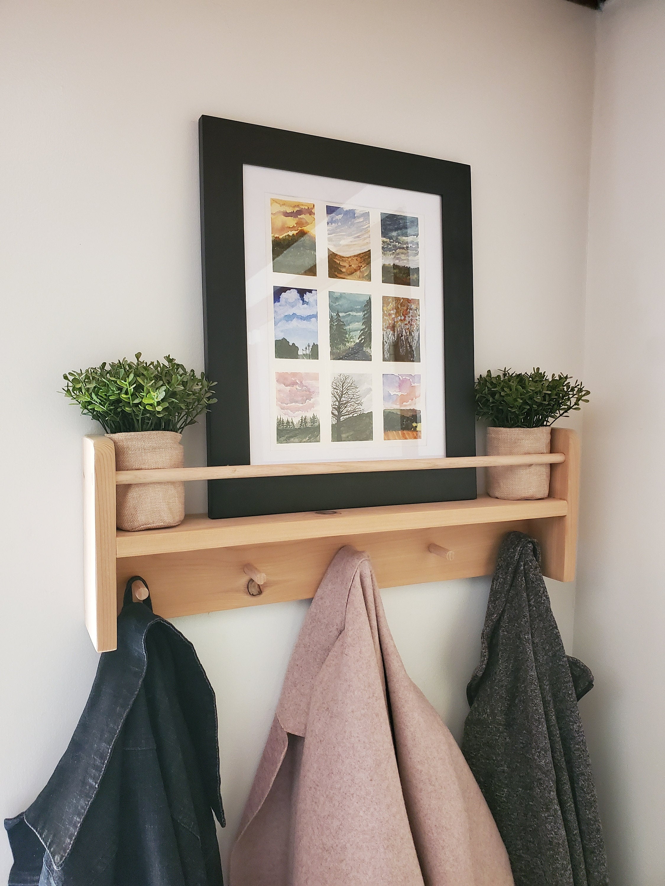 Shipping Included, Natural Cedar Combination Shelf (Custom Sizing Available), Nursery Cedar Combination Shelf, Playroom Shelf, Entryway Shelf, Cedar Decor