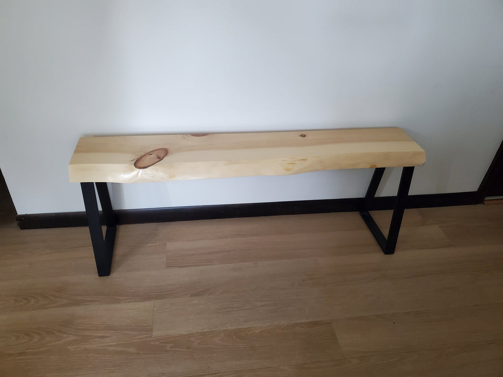 Shipping Included, Live Edge 4 Foot Pine Bench, Indoor/Outdoor Bench, Patio Furniture, Thick Slab