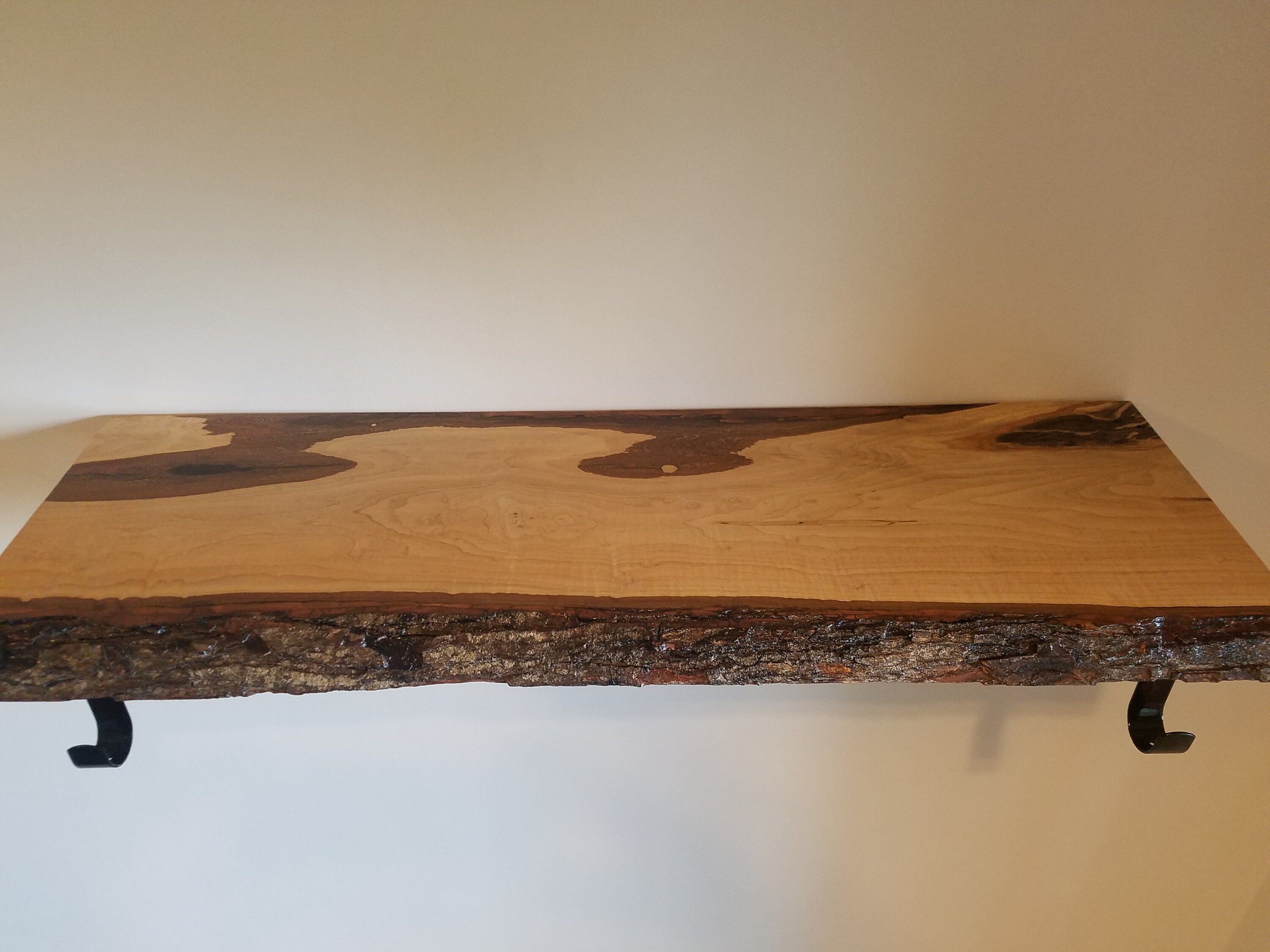 Shipping Included, Hard Maple, Small Space, Live Edge Shelf, Kitchen, Cabin