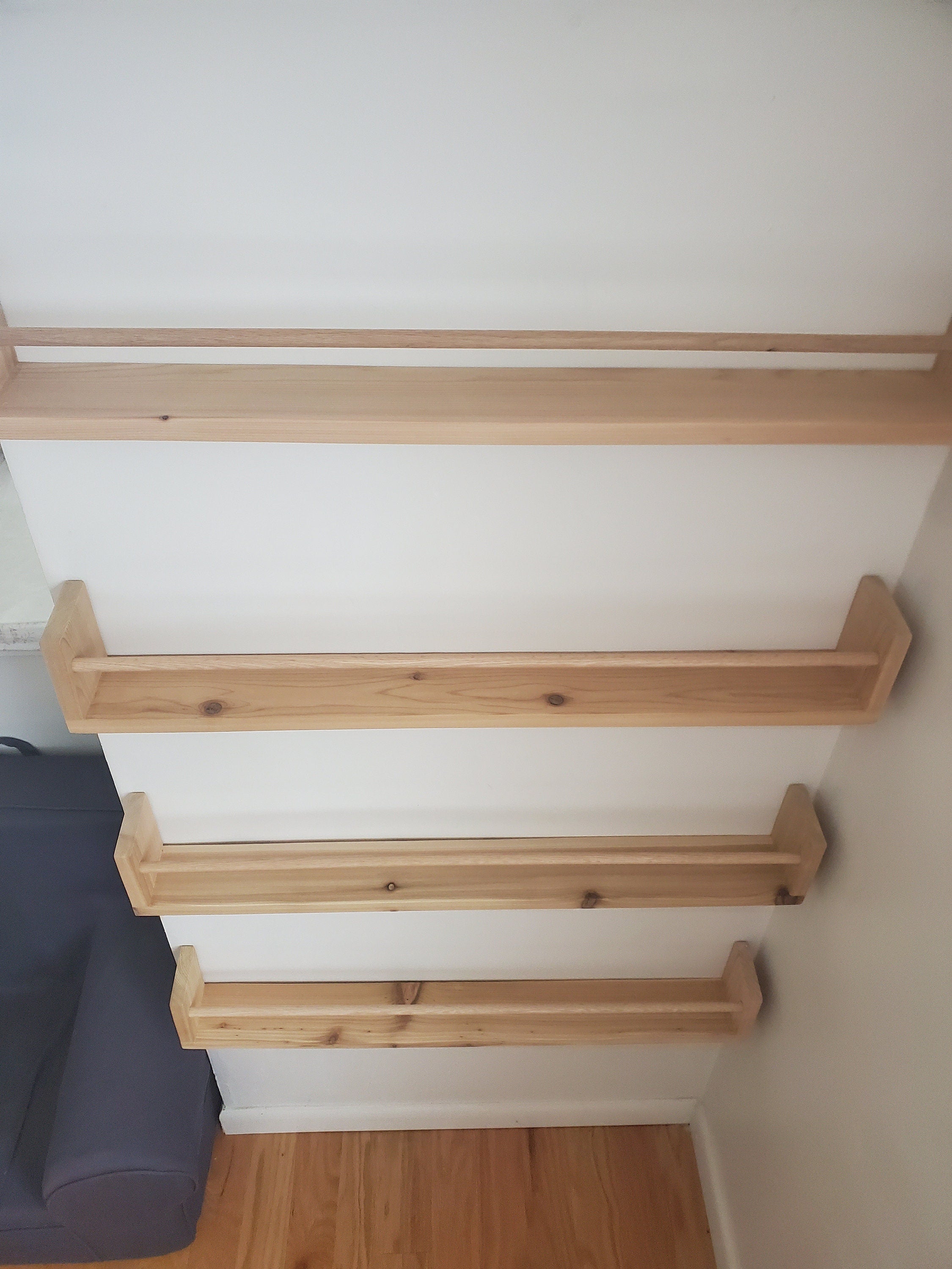 Shipping Included, Nursery Bookshelf Natural Cedar "Flip-able" Shelves(Custom Sizing Available) Small Space Shelf