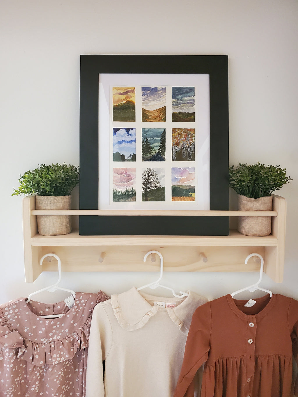 Shipping Included, Natural Pine Combination Shelf (Custom Sizing Available), Nursery Combination Shelf, Playroom Shelf, Entryway Shelf