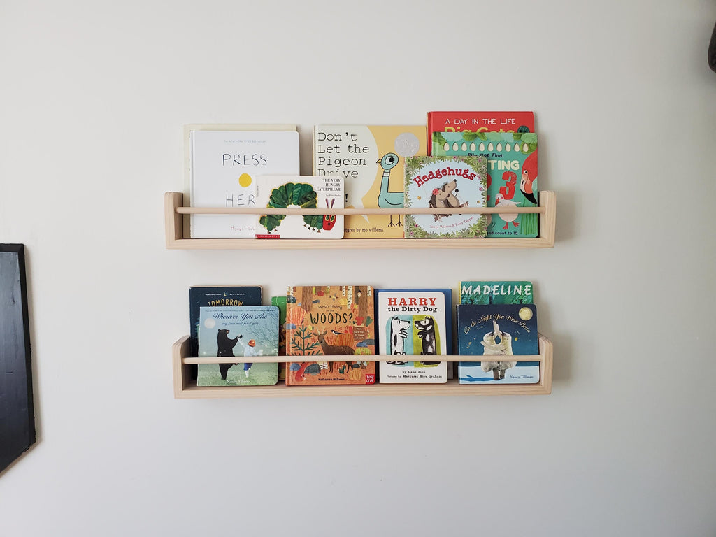 Shipping Included, 12"-48" Natural Pine Bookshelf, Custom Sizing Available, Nursery Decor, Kids Room, Living Room, Picture Shelves, Home Office