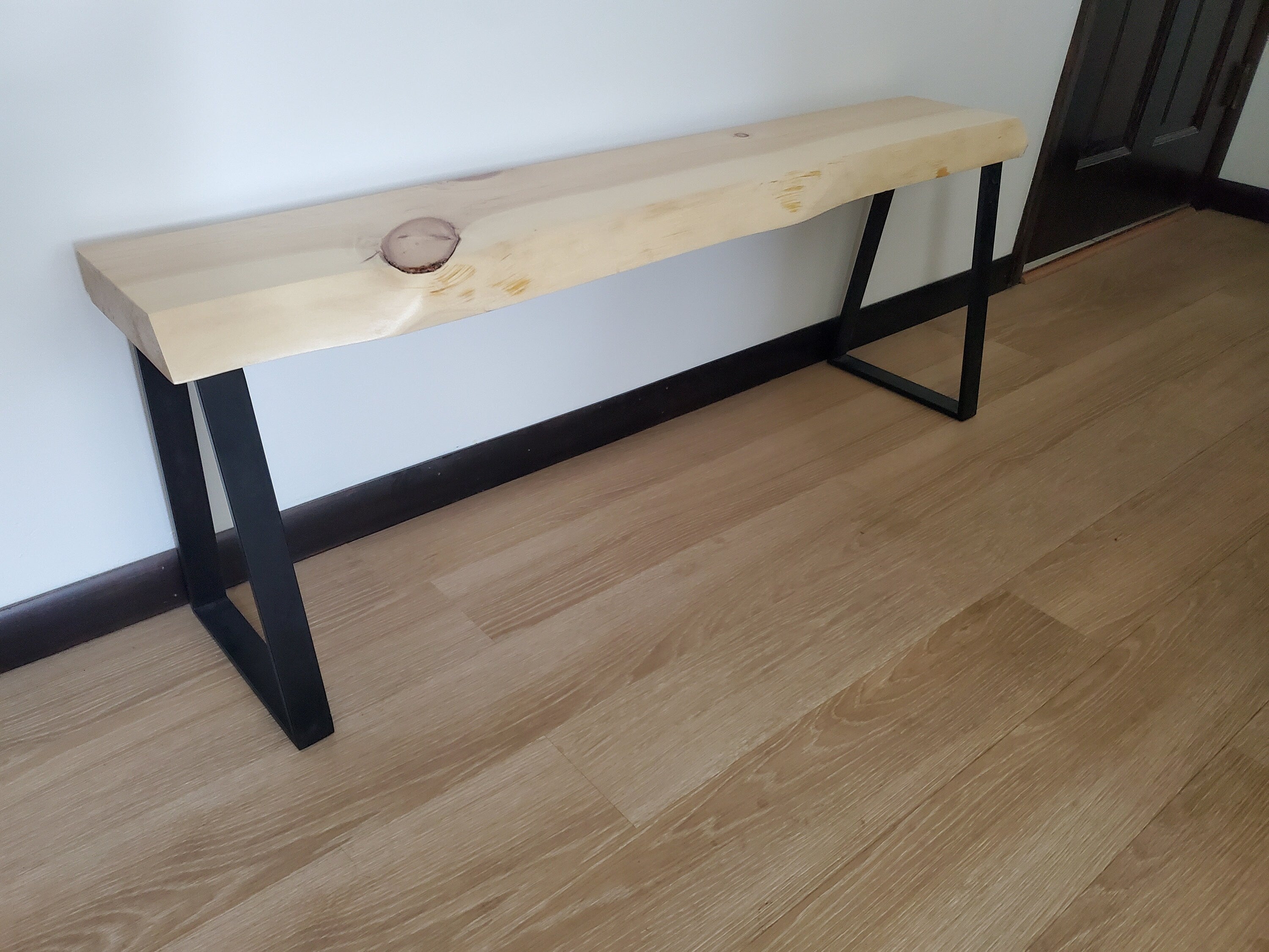 Shipping Included, Live Edge 4 Foot Pine Bench, Indoor/Outdoor Bench, Patio Furniture, Thick Slab