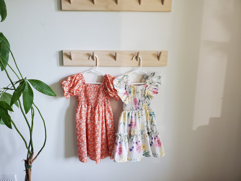 Shipping Included, 18" - 48" Pine Nursery Angled Wall Hook Shelf, Peg Rack Natural, Nursery Garment Rack, Nursery Peg Shelf, Entryway Coat Rack, Bathroom Towel