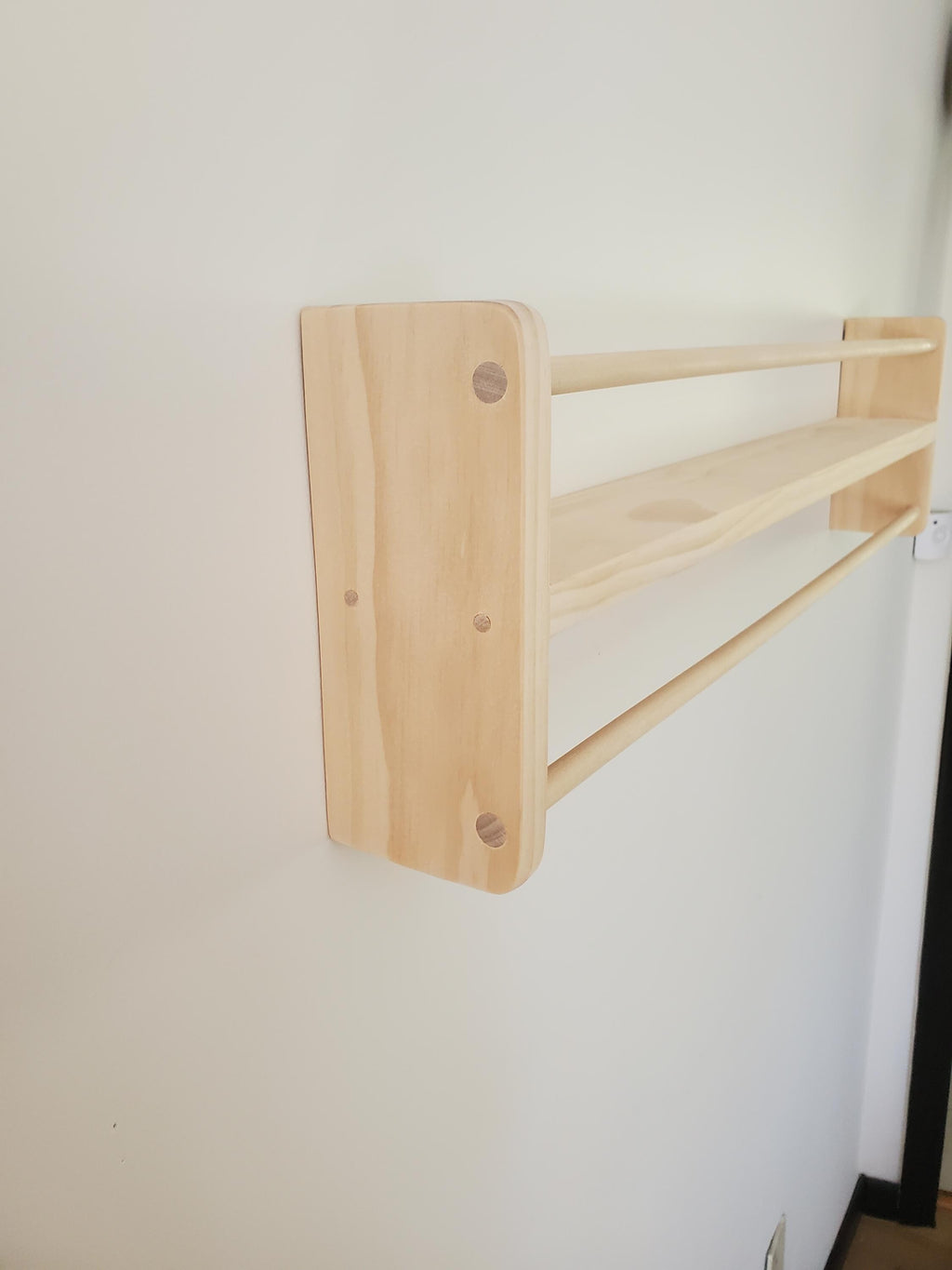 Shipping Included, Pine Picture Shelf W/ Hanger Rod, Bookshelf, Entryway Shelf, 18"-36" Width, Display Shelf, Coat Hanger, Nursery Shelf, Playroom, Home school