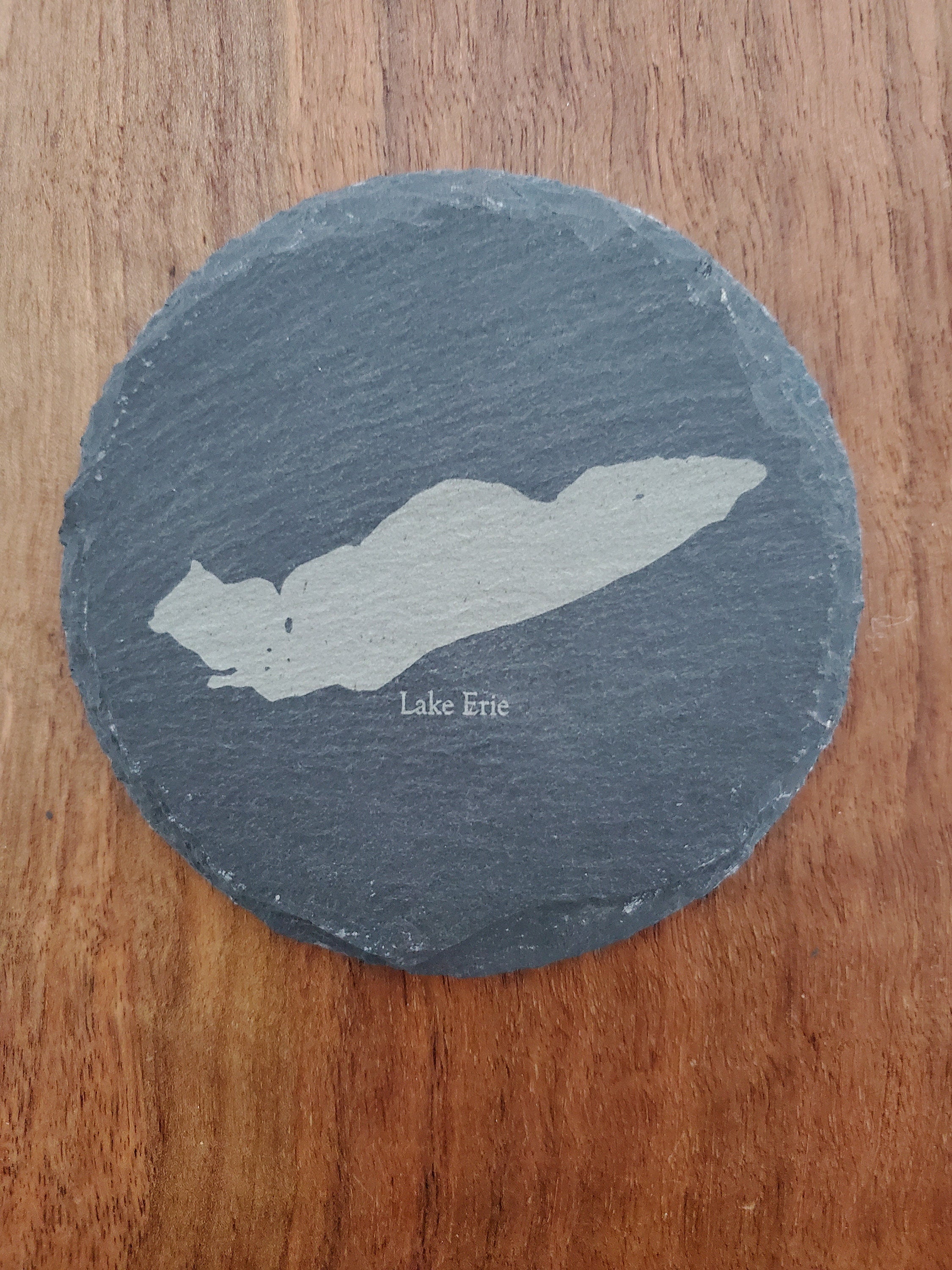 Shipping Included, Great Lakes Gift Set- 5 Pack of Slate Great Lakes Coasters-Lakes Superior, Michigan, Huron, Erie and Ontario