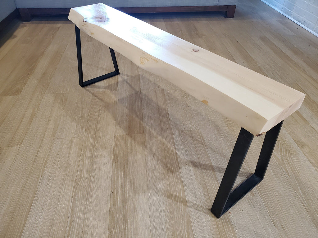 Shipping Included, Live Edge 4 Foot Pine Bench, Indoor/Outdoor Bench, Patio Furniture, Thick Slab