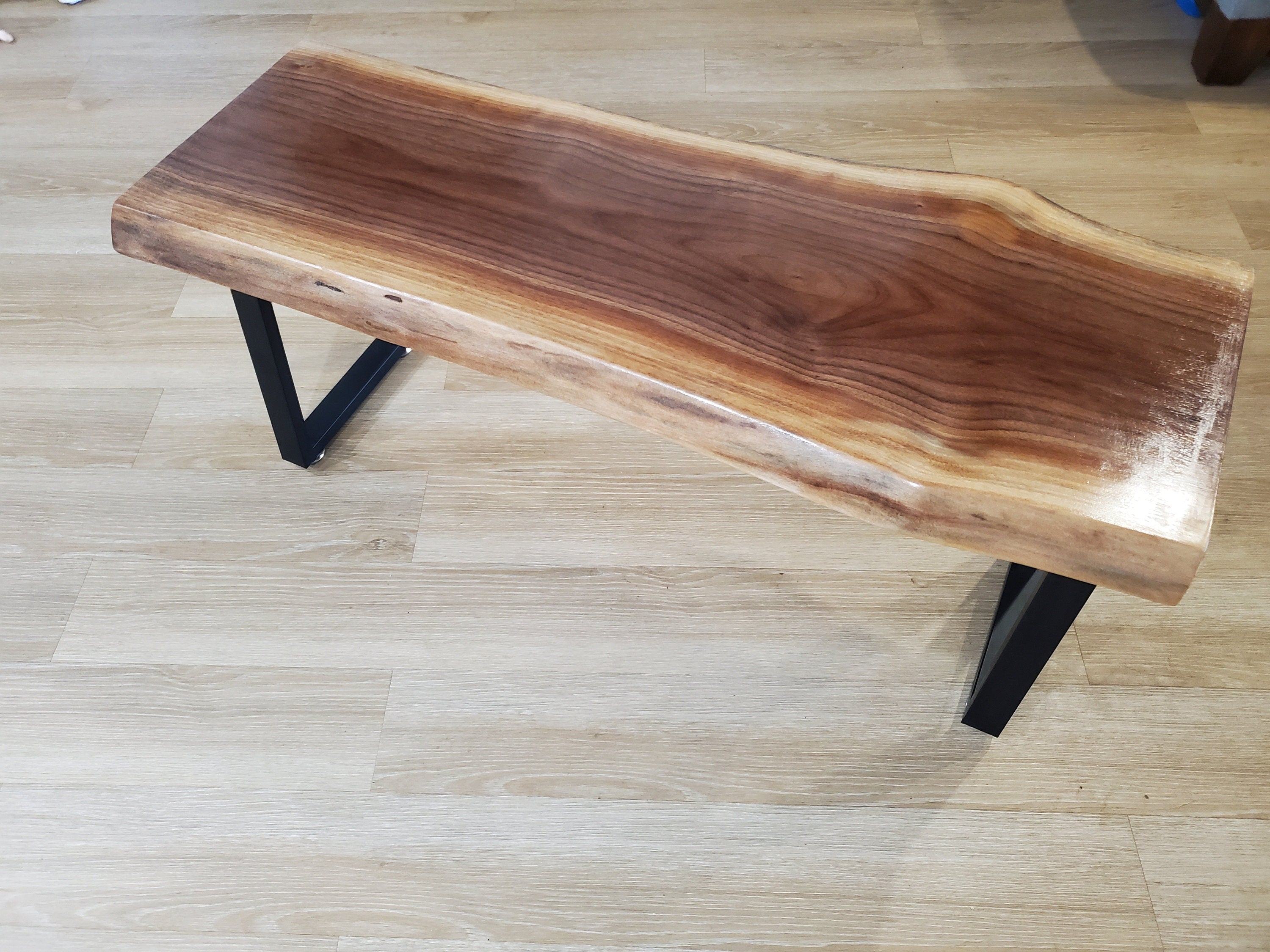 Shipping Included, Walnut Hardwood Table/Bench, Indoor/Outdoor, Patio Seating, Deck Decor, Coffee Table