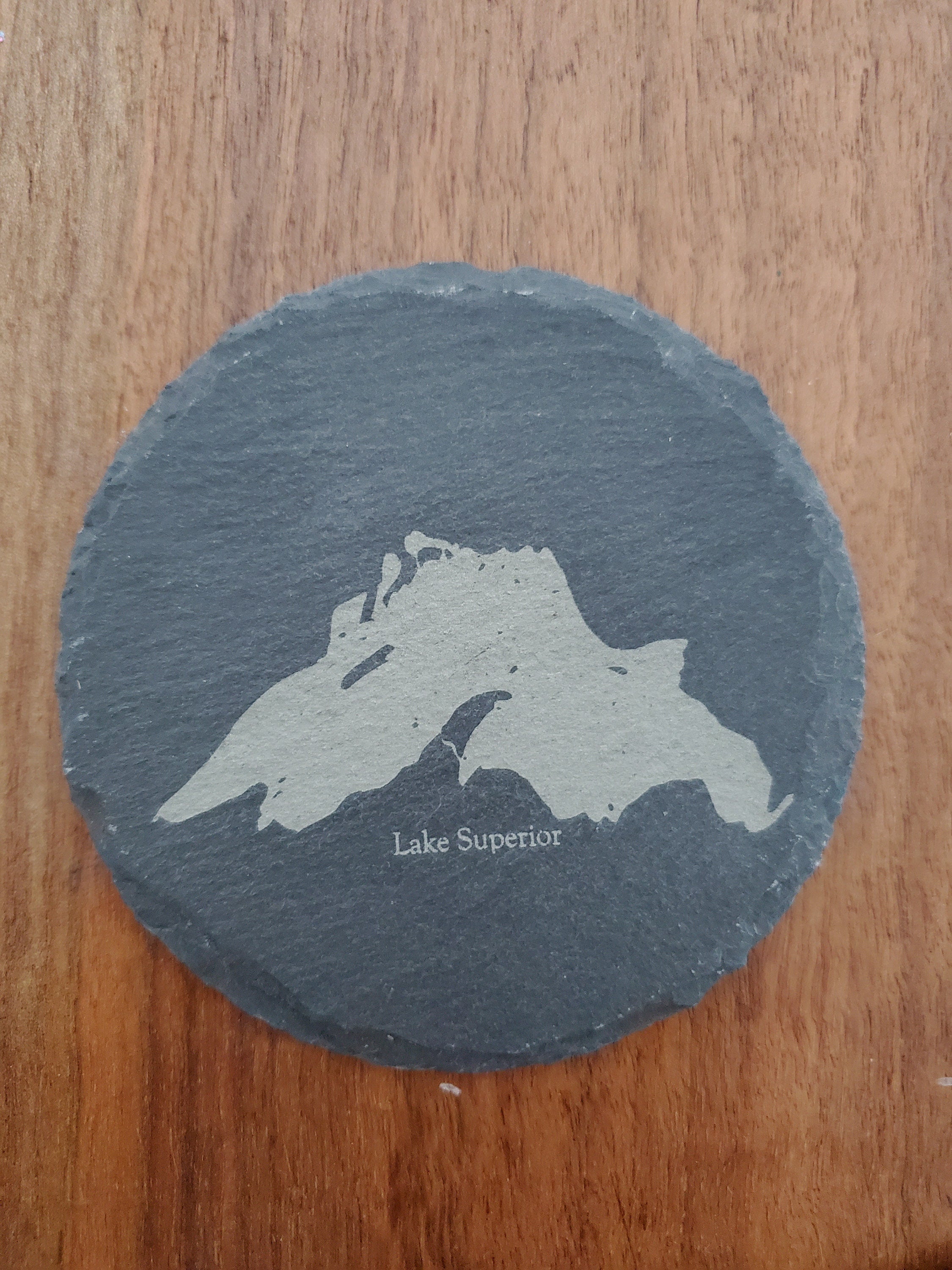 Shipping Included, Great Lakes Gift Set- 5 Pack of Slate Great Lakes Coasters-Lakes Superior, Michigan, Huron, Erie and Ontario