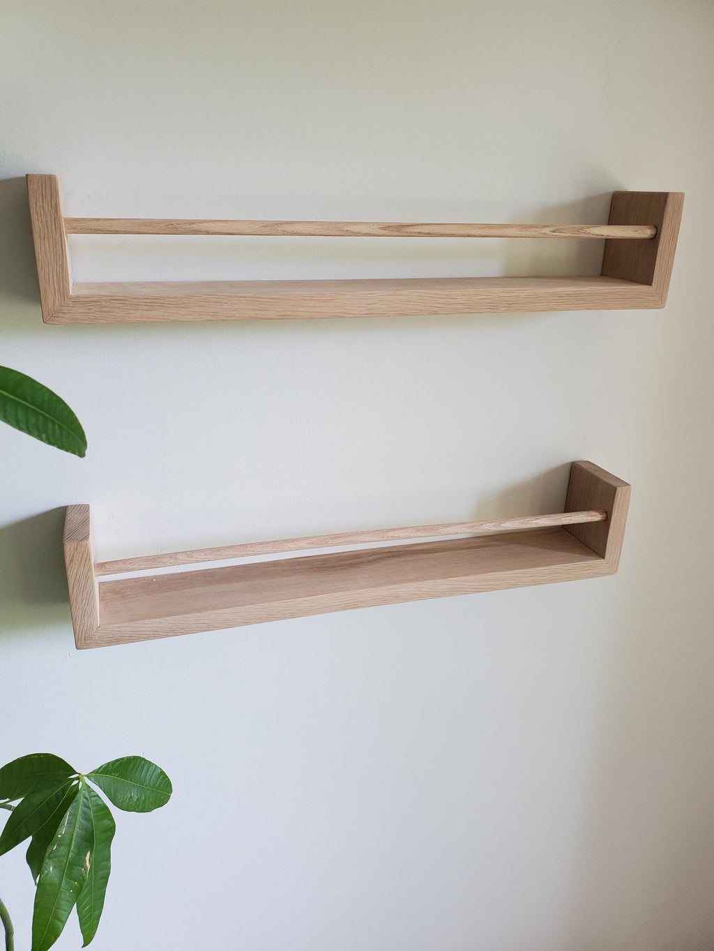 White Oak Shelf, Free Shipping, 18"-48"  Waterfall Nursery Bookshelf, Nursery decor, Picture Shelf, "Waterfall" Edge, Home Office, Home School, Kitchen