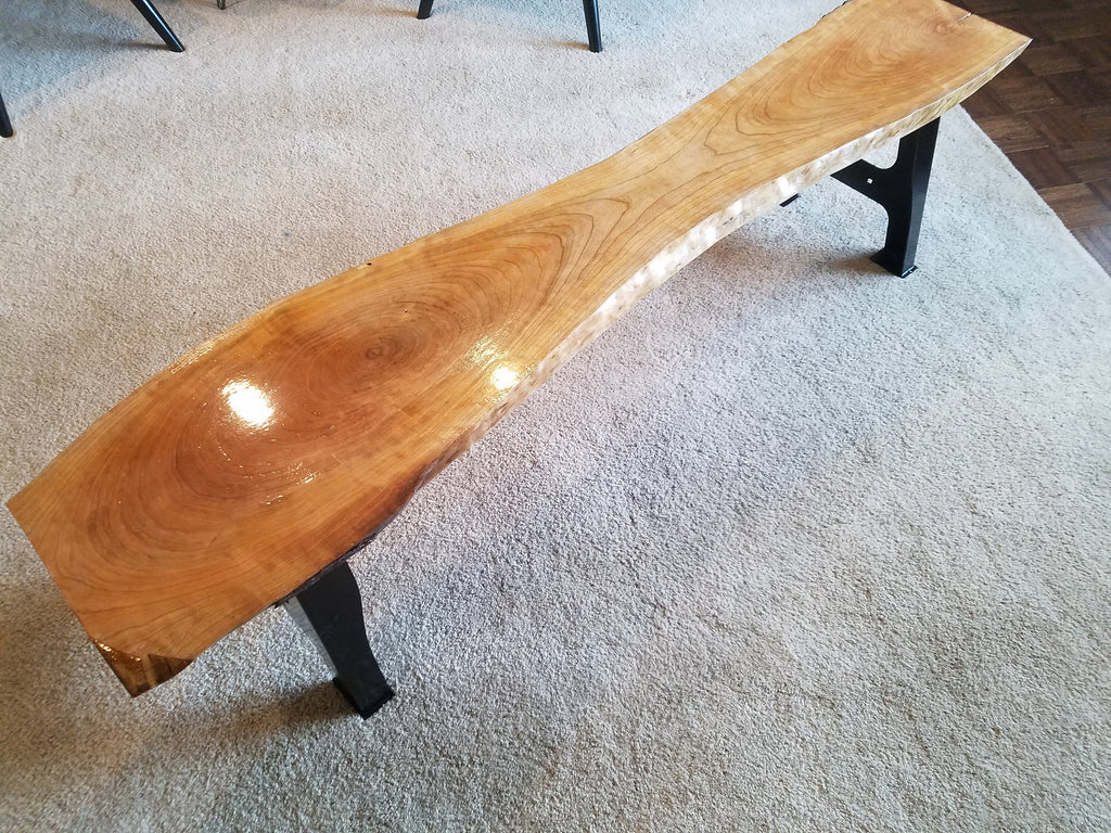 Shipping Included, Indoor/Outdoor Cherry Slab Bench