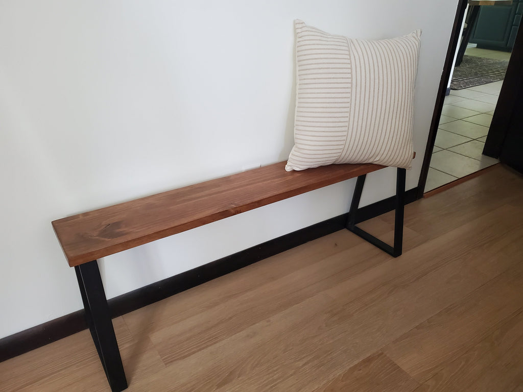 Shipping Included, Bench, Rustic Bench, Farmhouse Bench, Entryway Bench, Modern, Small Table, Butcher Block Style, Industrial Bench